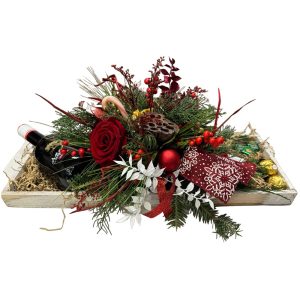 Ξύλινος Δίσκος με Κρασί και Σοκολατάκια - Double - Image 1